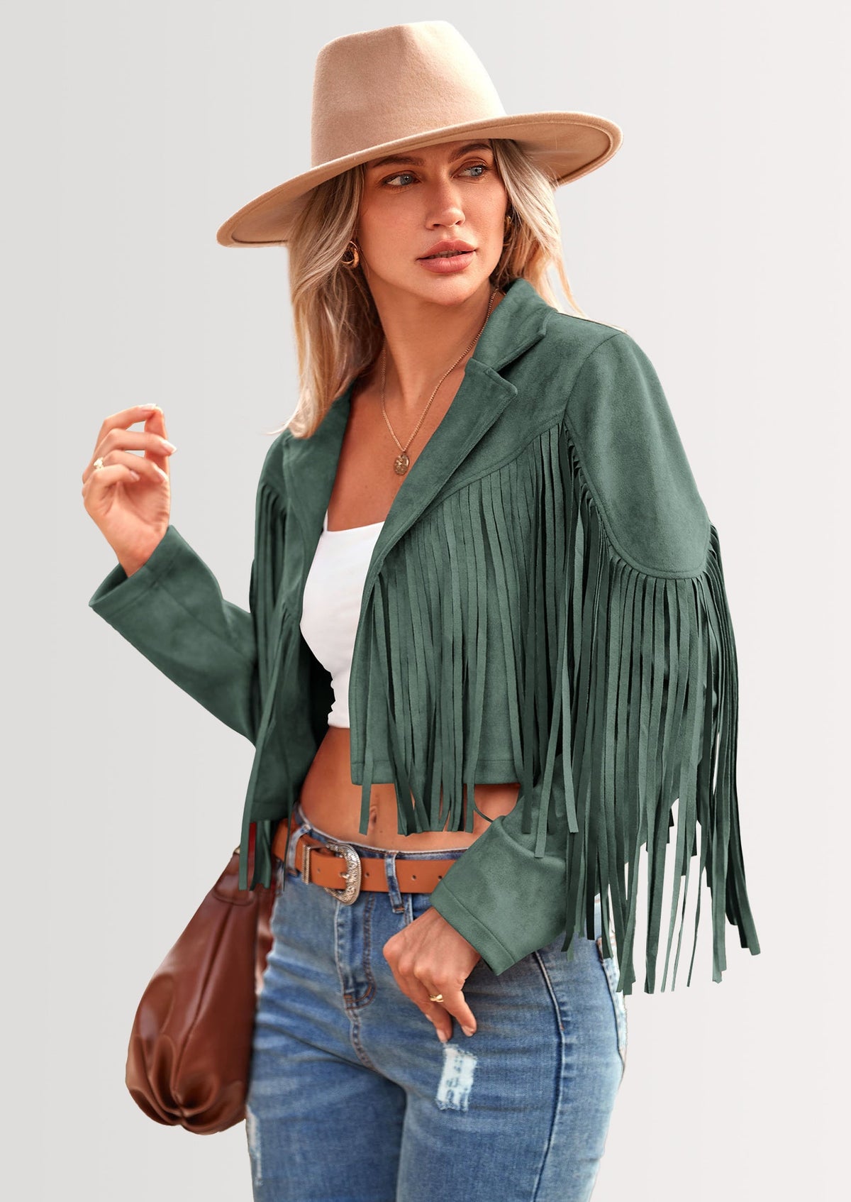 Chaqueta motera de gamuza