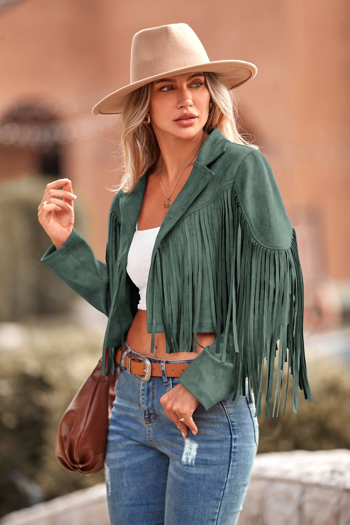 Chaqueta motera de gamuza