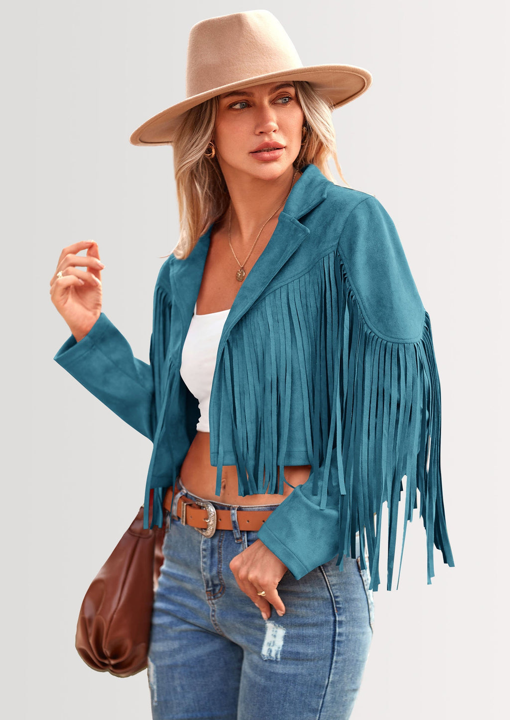 Chaqueta motera de gamuza