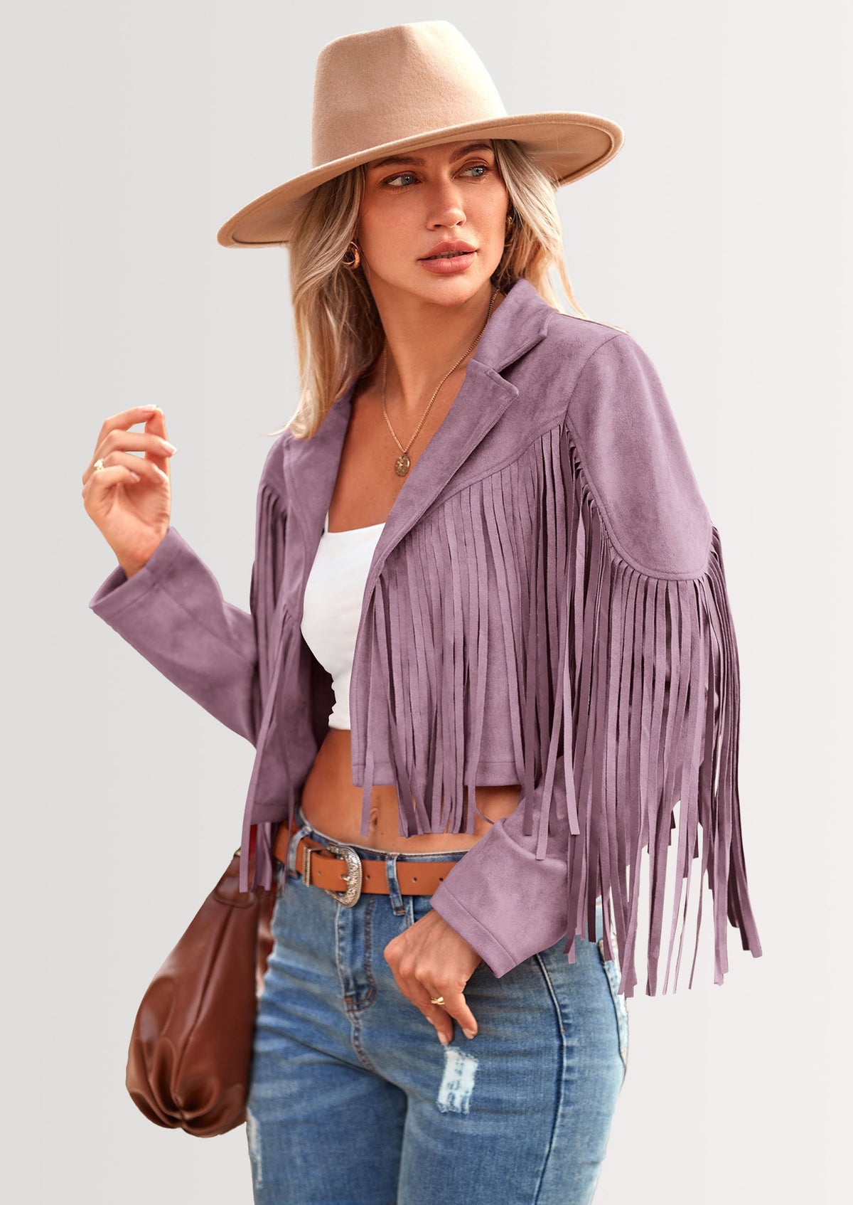 Chaqueta motera de gamuza