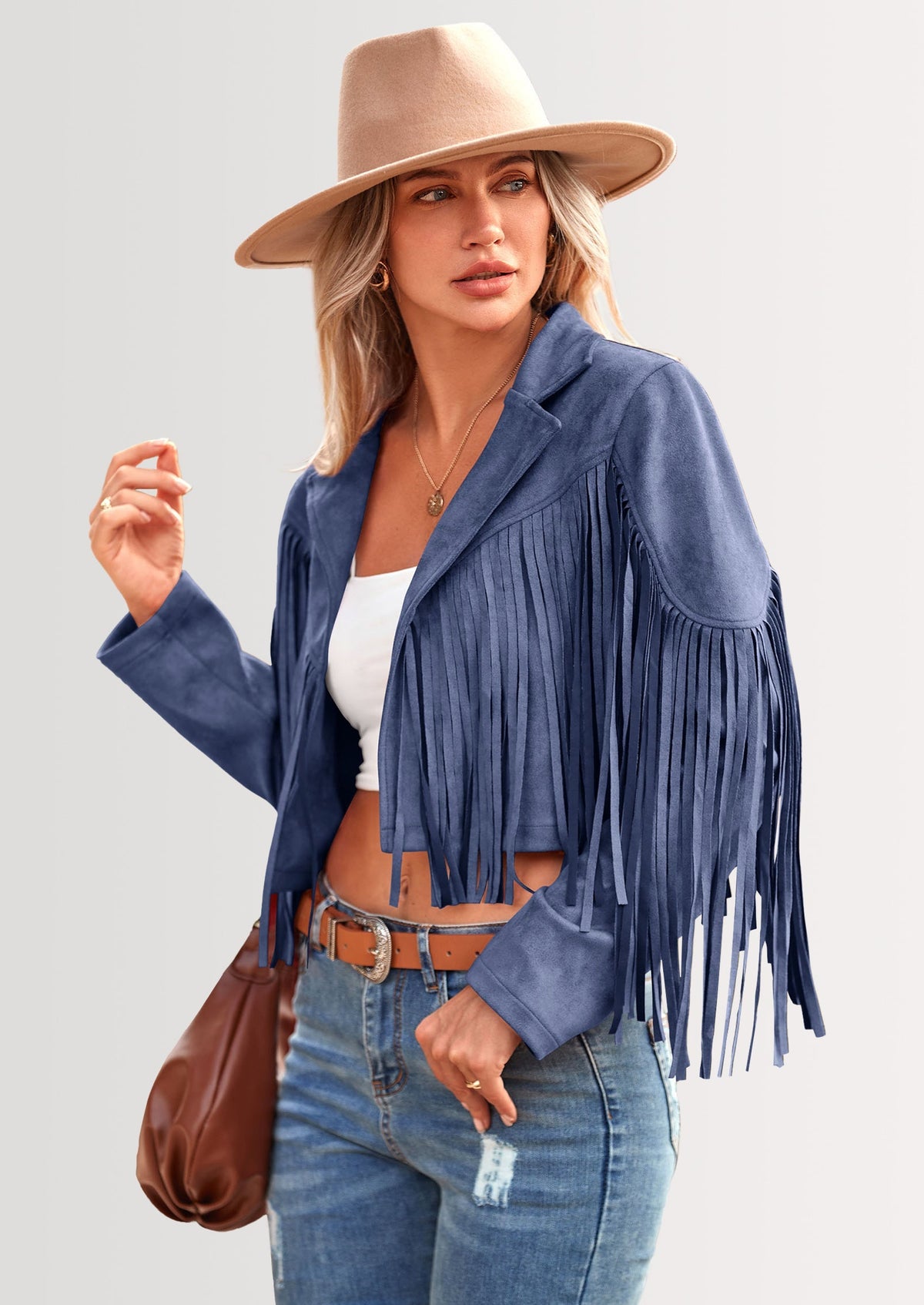 Chaqueta motera de gamuza