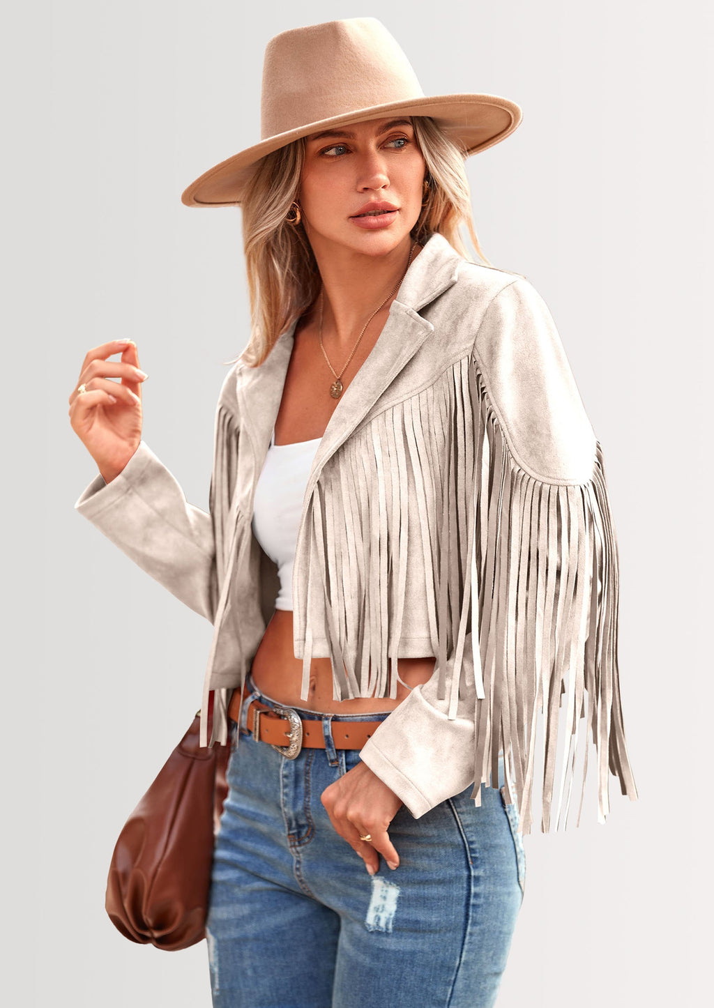 Chaqueta motera de gamuza