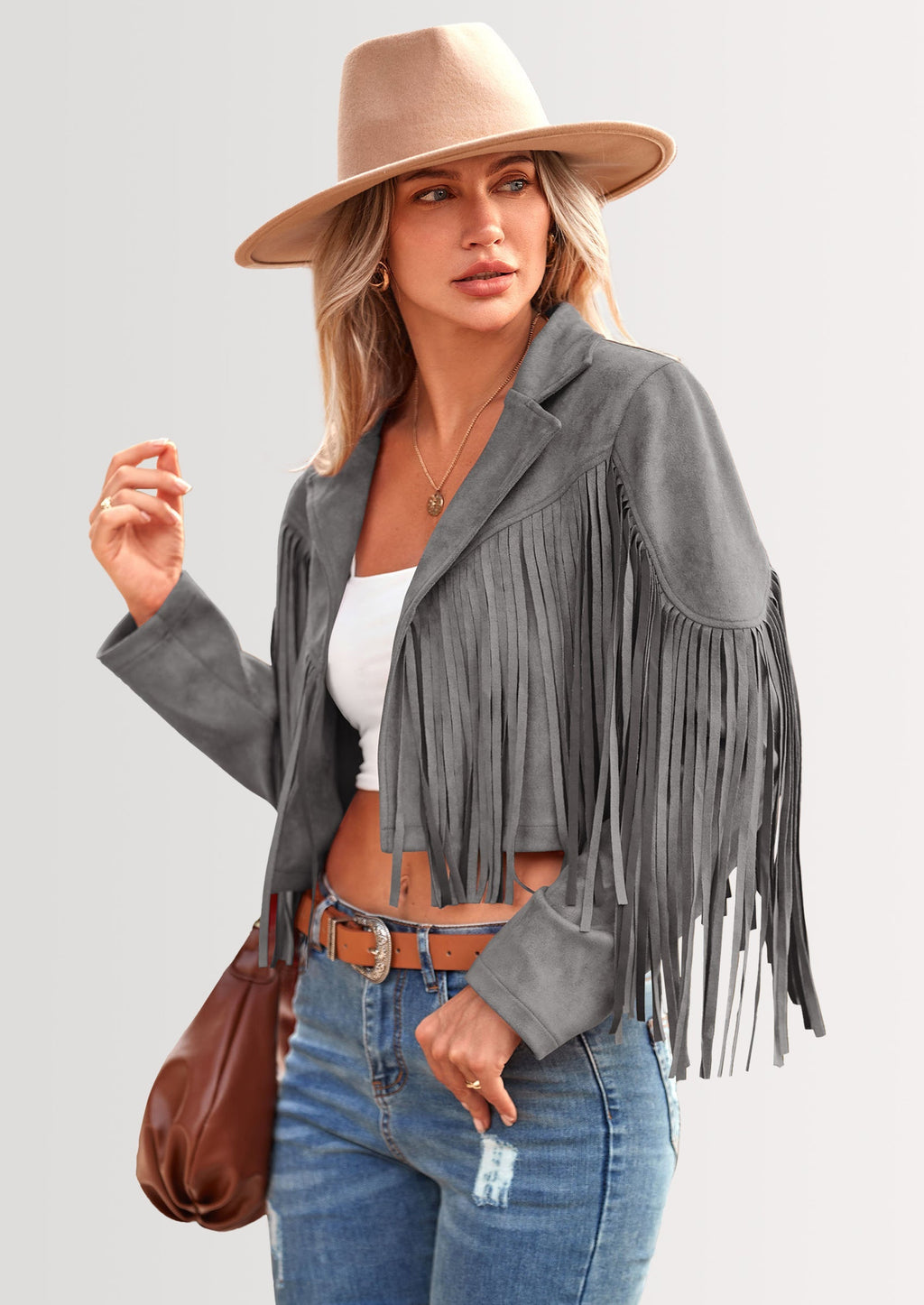 Chaqueta motera de gamuza