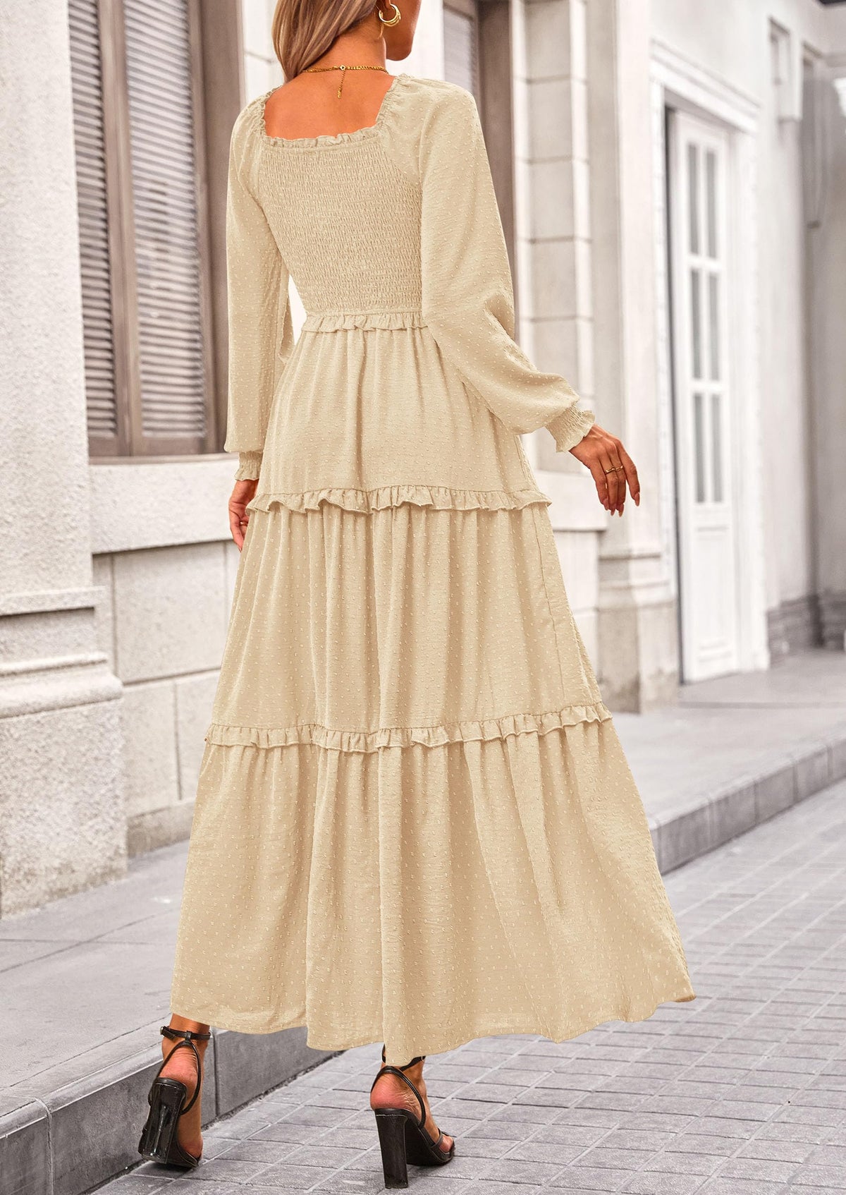 Vestido largo de plumetis