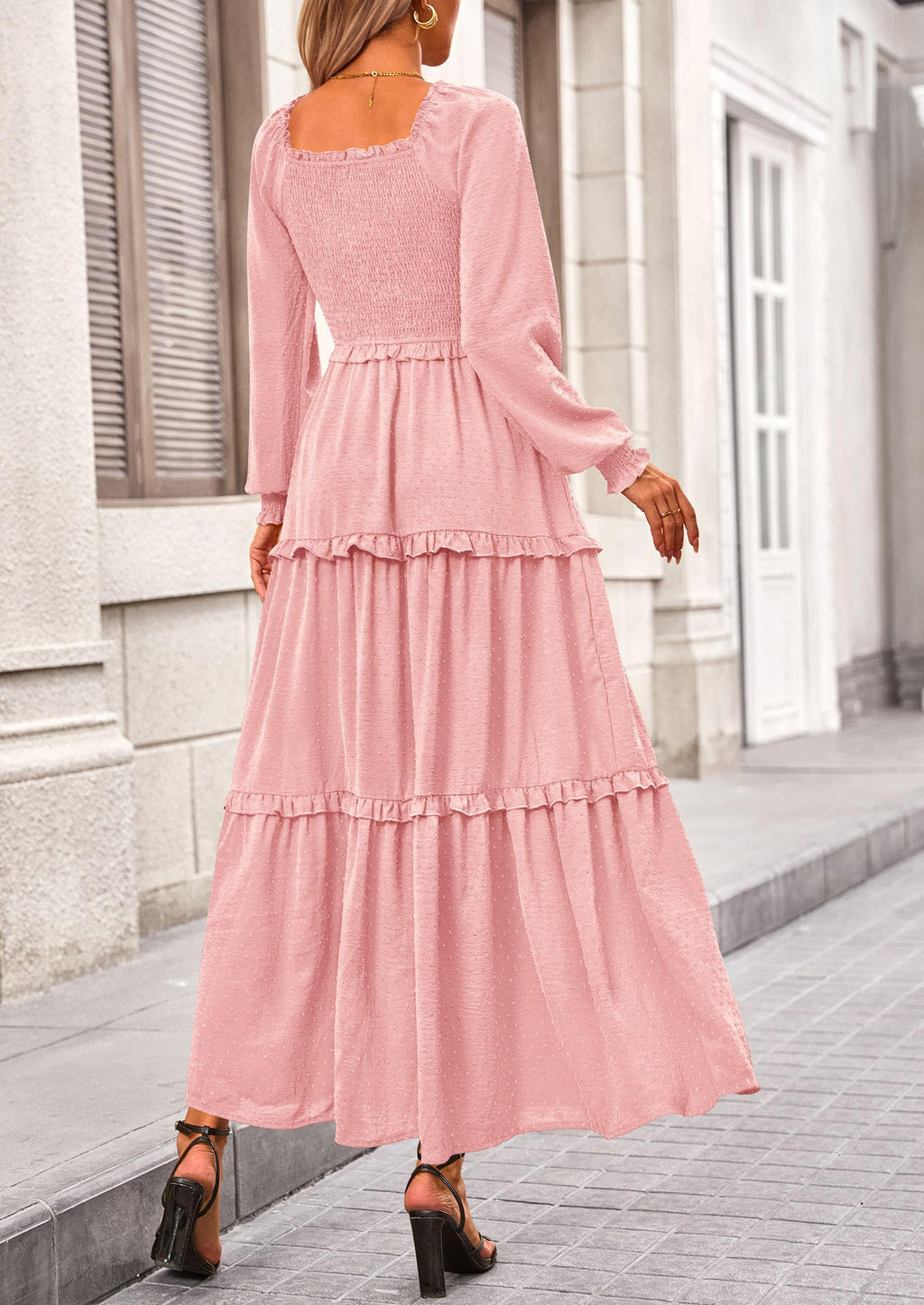 Vestido largo de plumetis