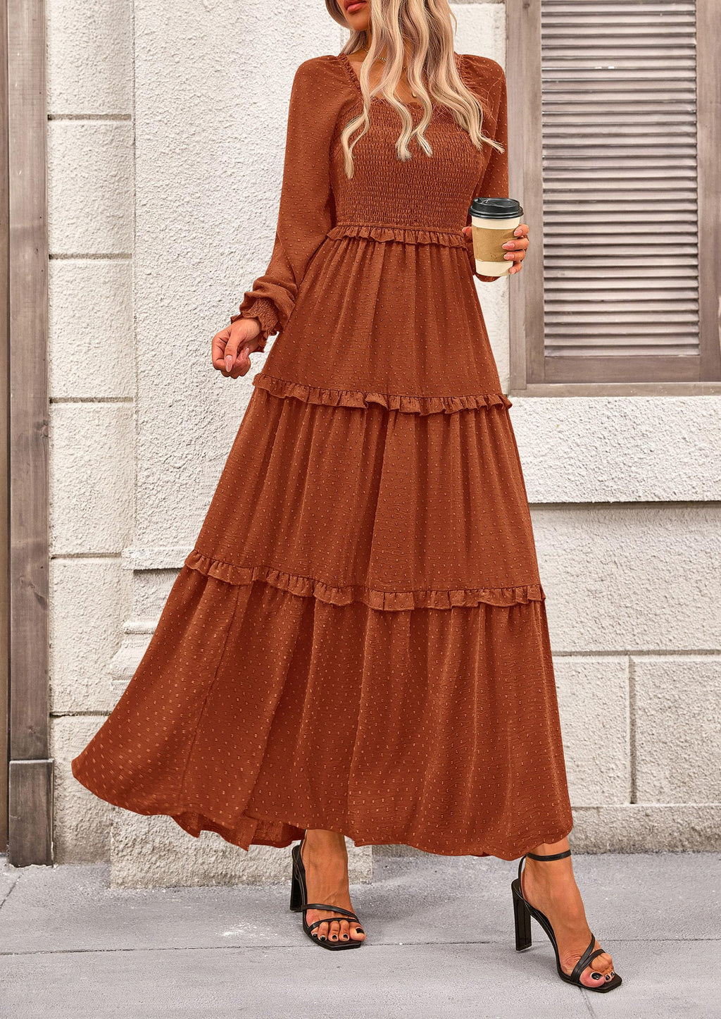 Vestido largo de plumetis
