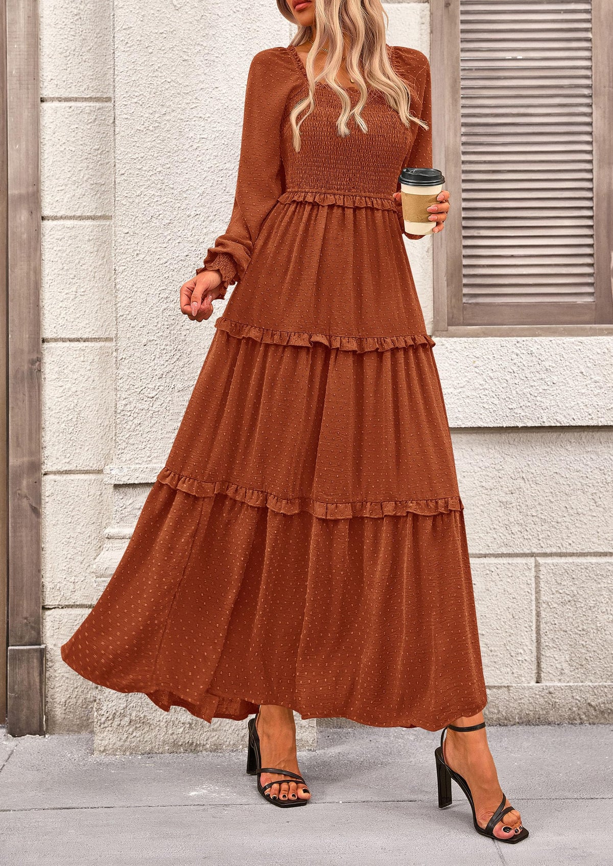 Vestido largo de plumetis