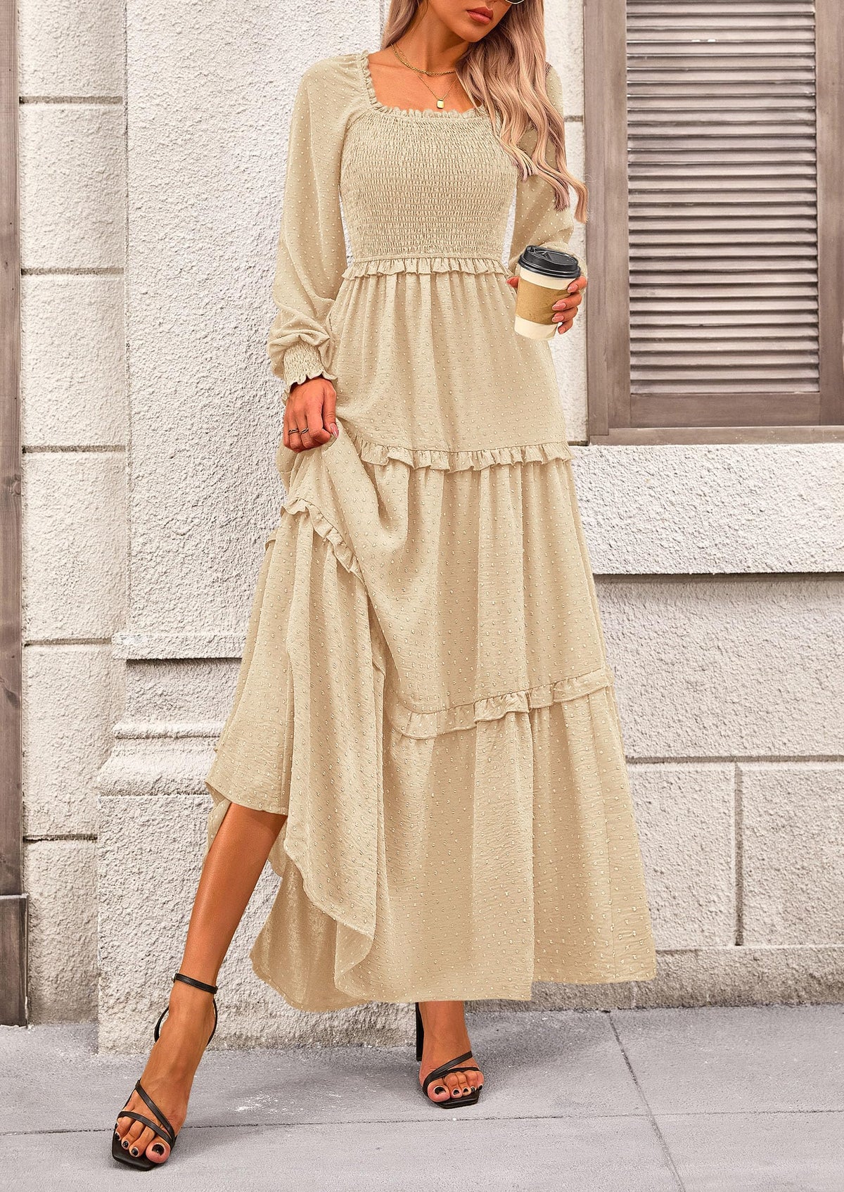 Vestido largo de plumetis