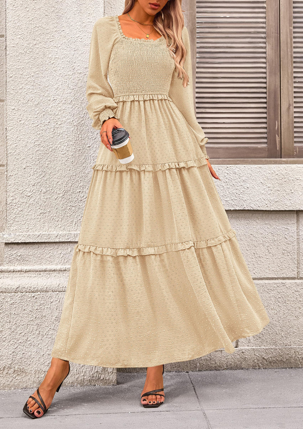 Vestido largo de plumetis