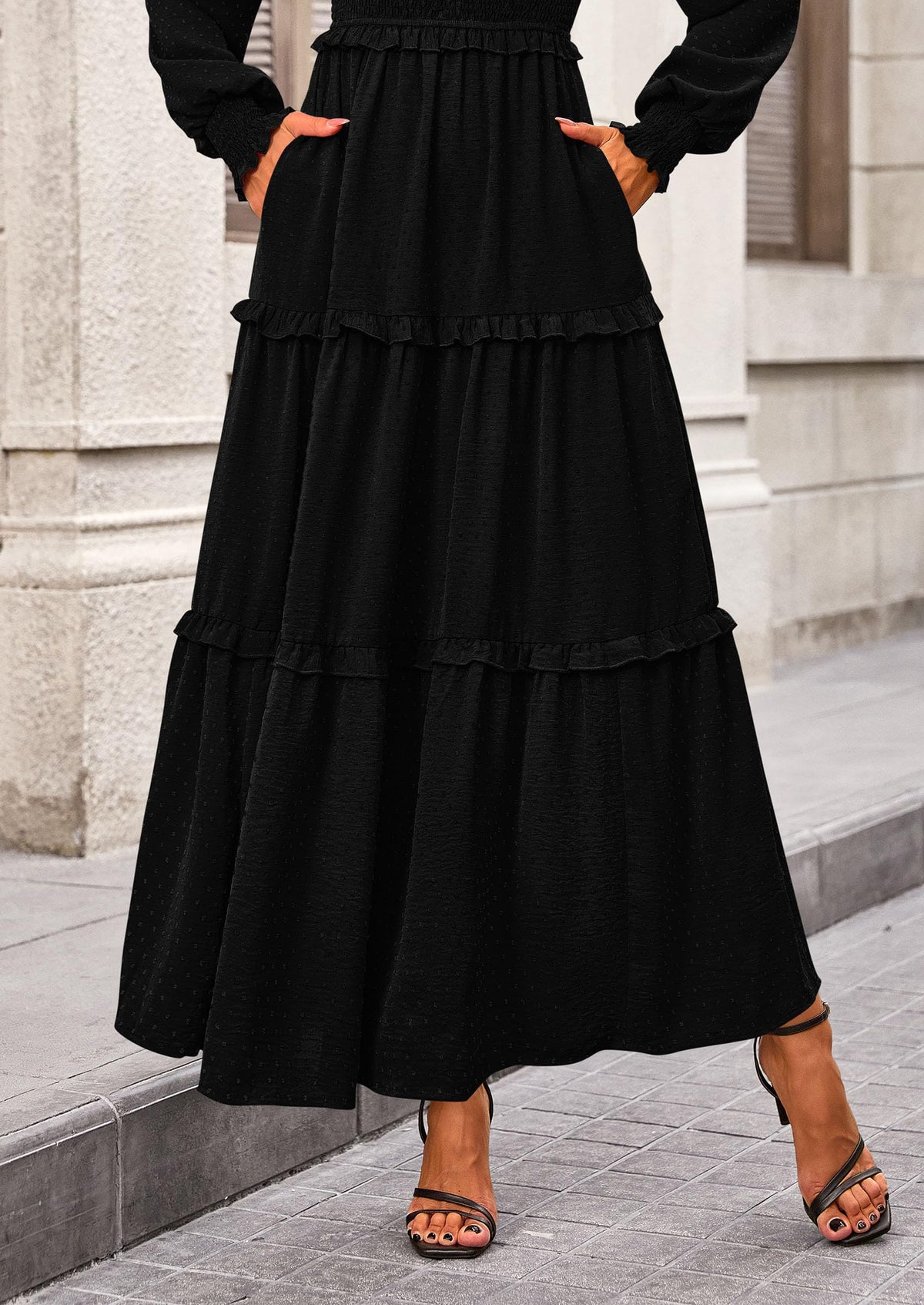 Vestido largo de plumetis