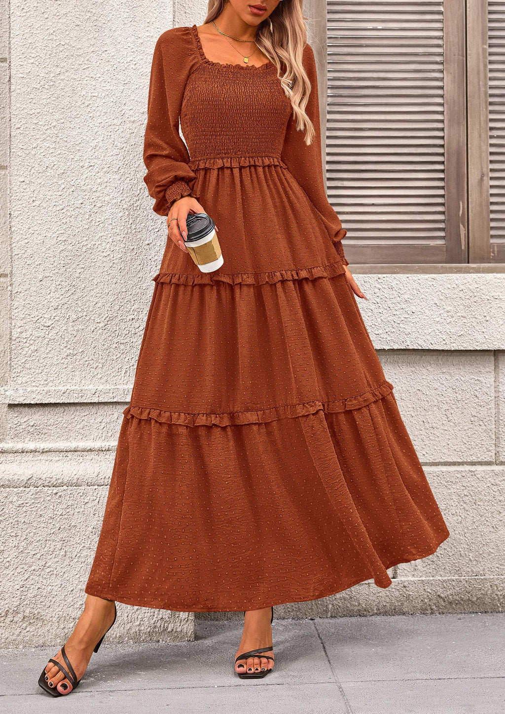 Vestido largo de plumetis