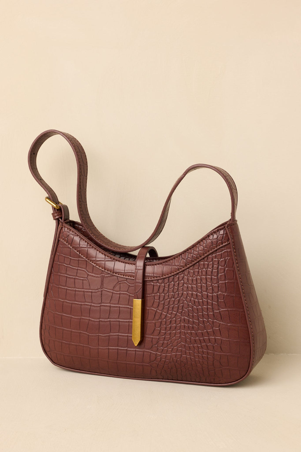 Bolso de mano de lujo de cuero marrón chocolate