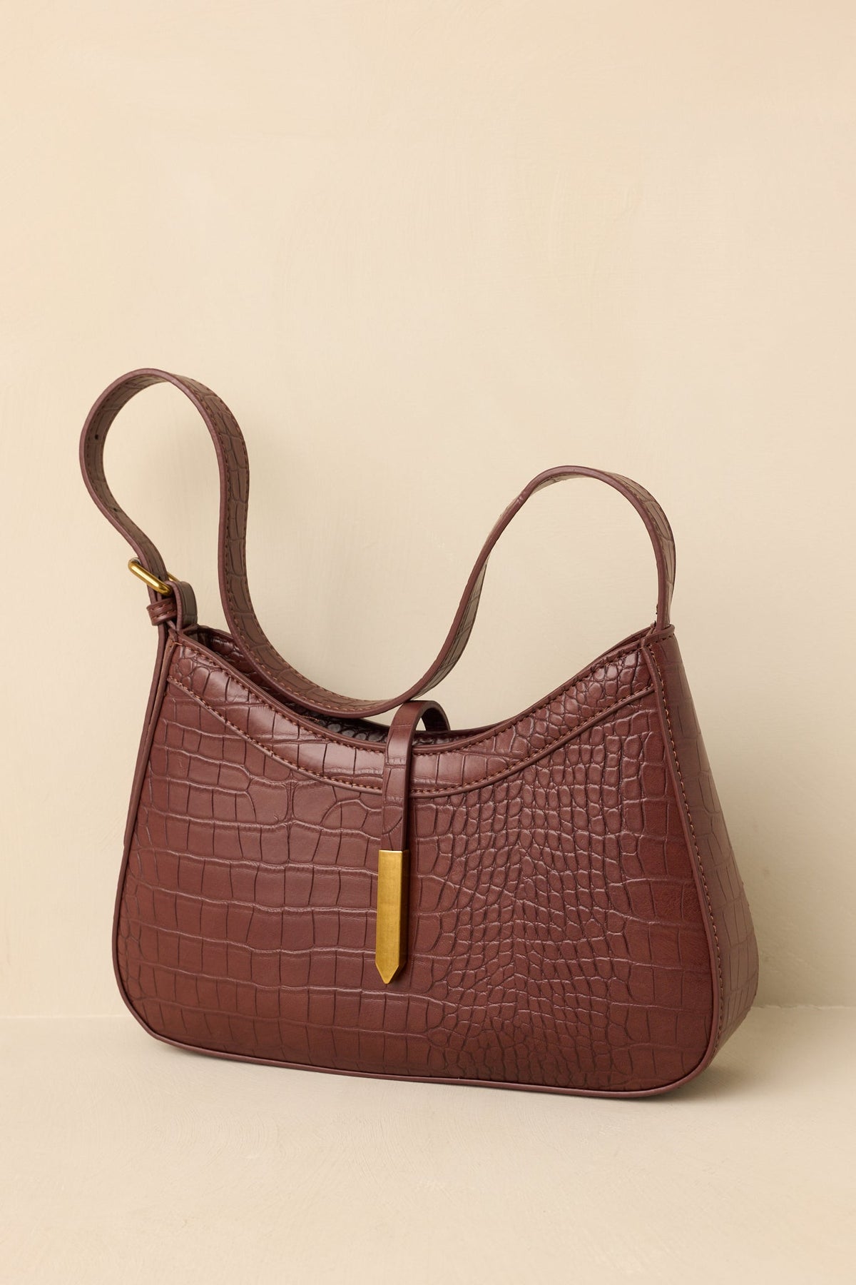 Bolso de mano de lujo de cuero marrón chocolate