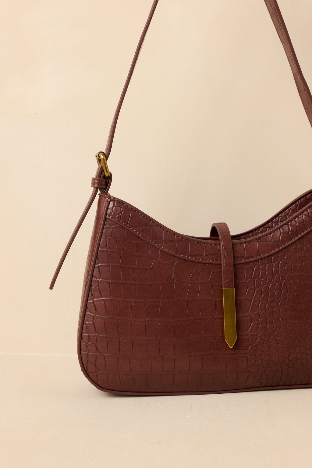 Bolso de mano de lujo de cuero marrón chocolate