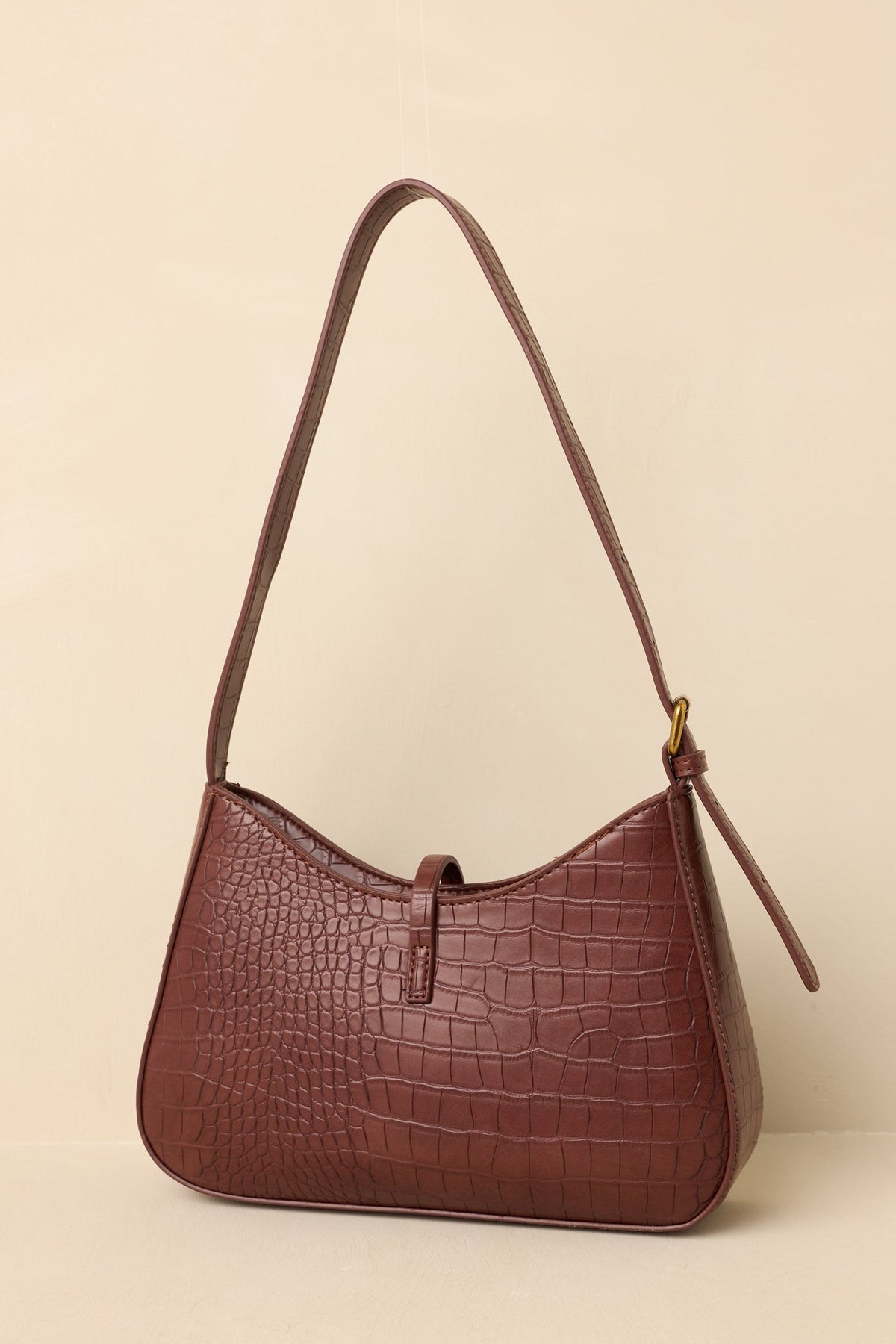 Bolso de mano de lujo de cuero marrón chocolate