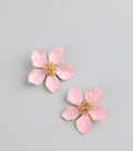 Pendientes de botón florales Bloom Babe – Joyería floral elegante para el día a día