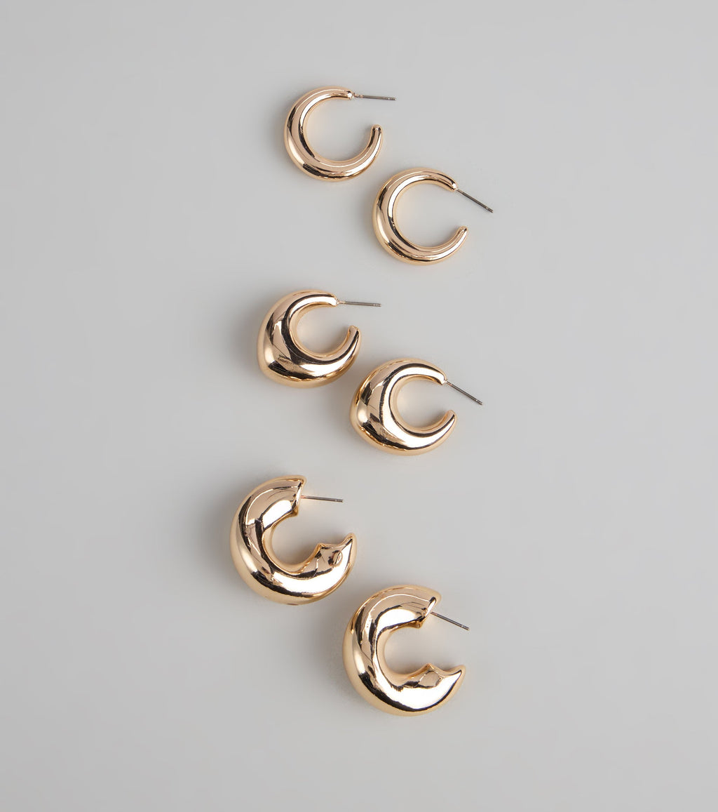 Set de pendientes de aro Glow Getter