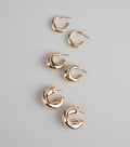 Set de pendientes de aro Glow Getter