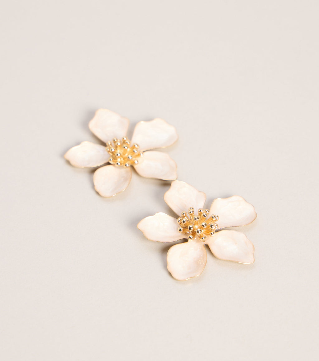 Pendientes de botón florales Bloom Babe – Joyería floral elegante para el día a día