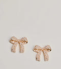 Pendientes de lazo con perlas de imitación, elegantes y encantadores