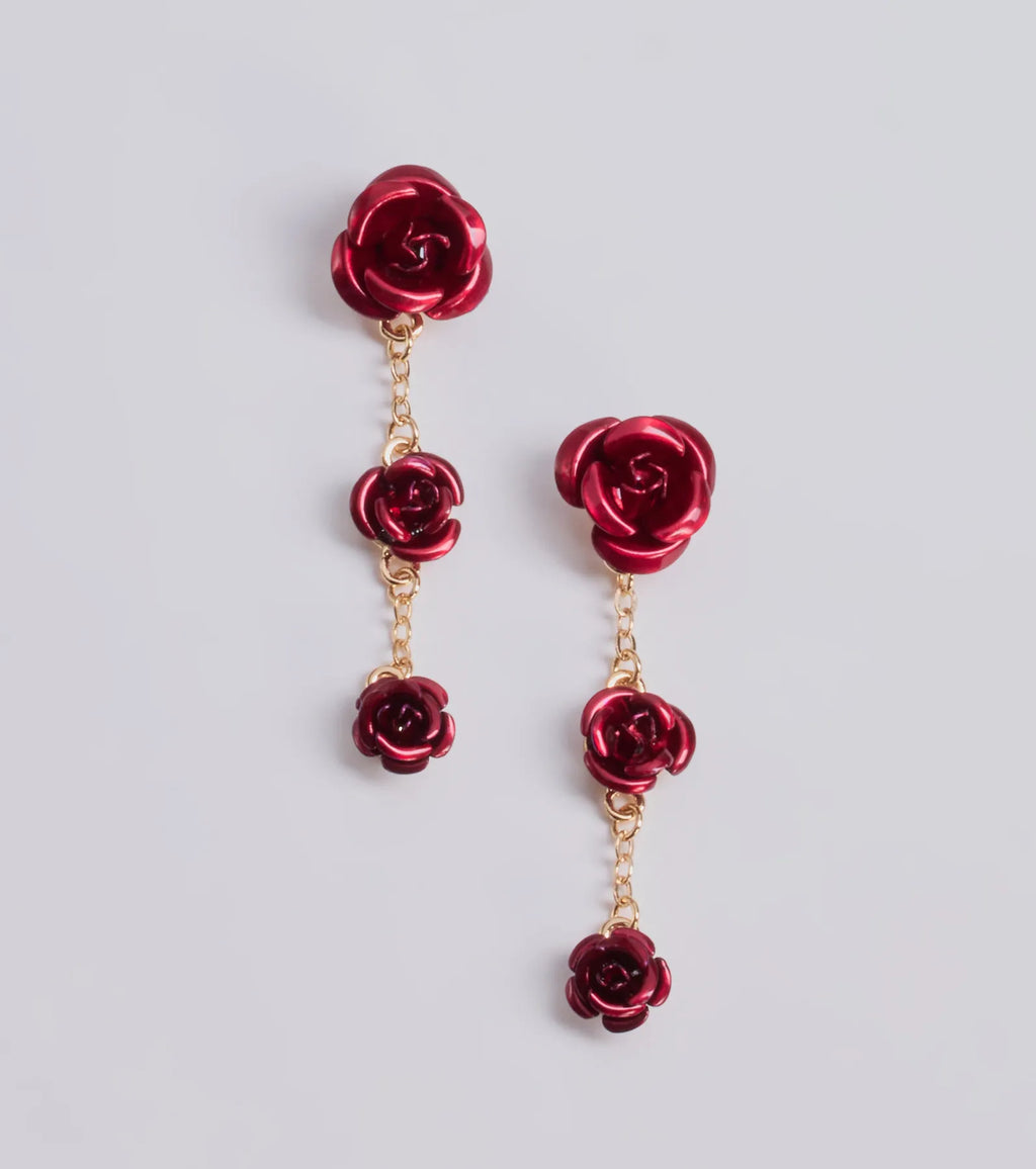 Pendientes colgantes de roseta Belleza Encantada