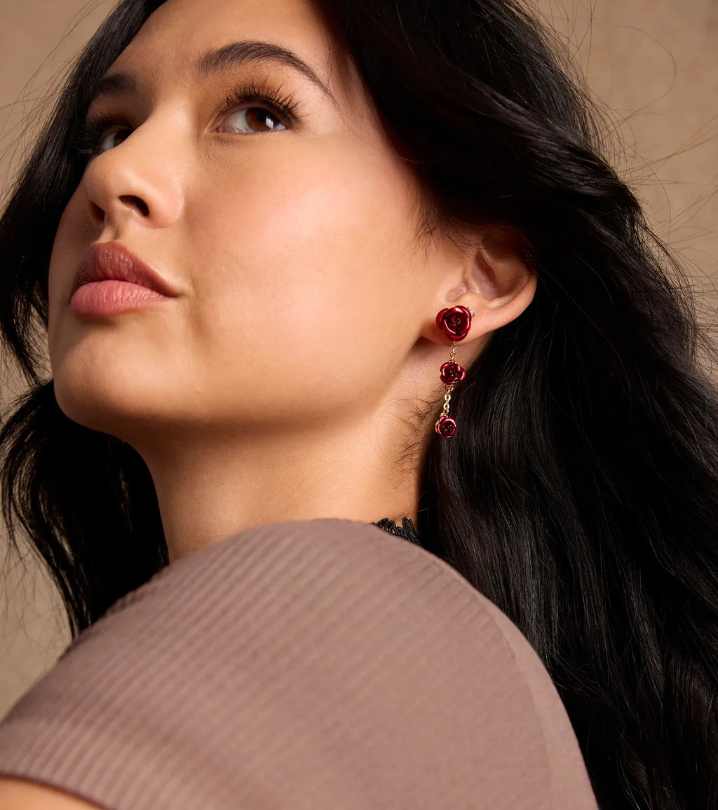 Pendientes colgantes de roseta Belleza Encantada