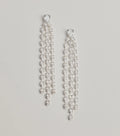 Pendientes colgantes con flecos de circonita cúbica brillante Starlit Beauty
