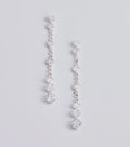 Pendientes lineales colgantes con strass brillantes Dazzling Vibes