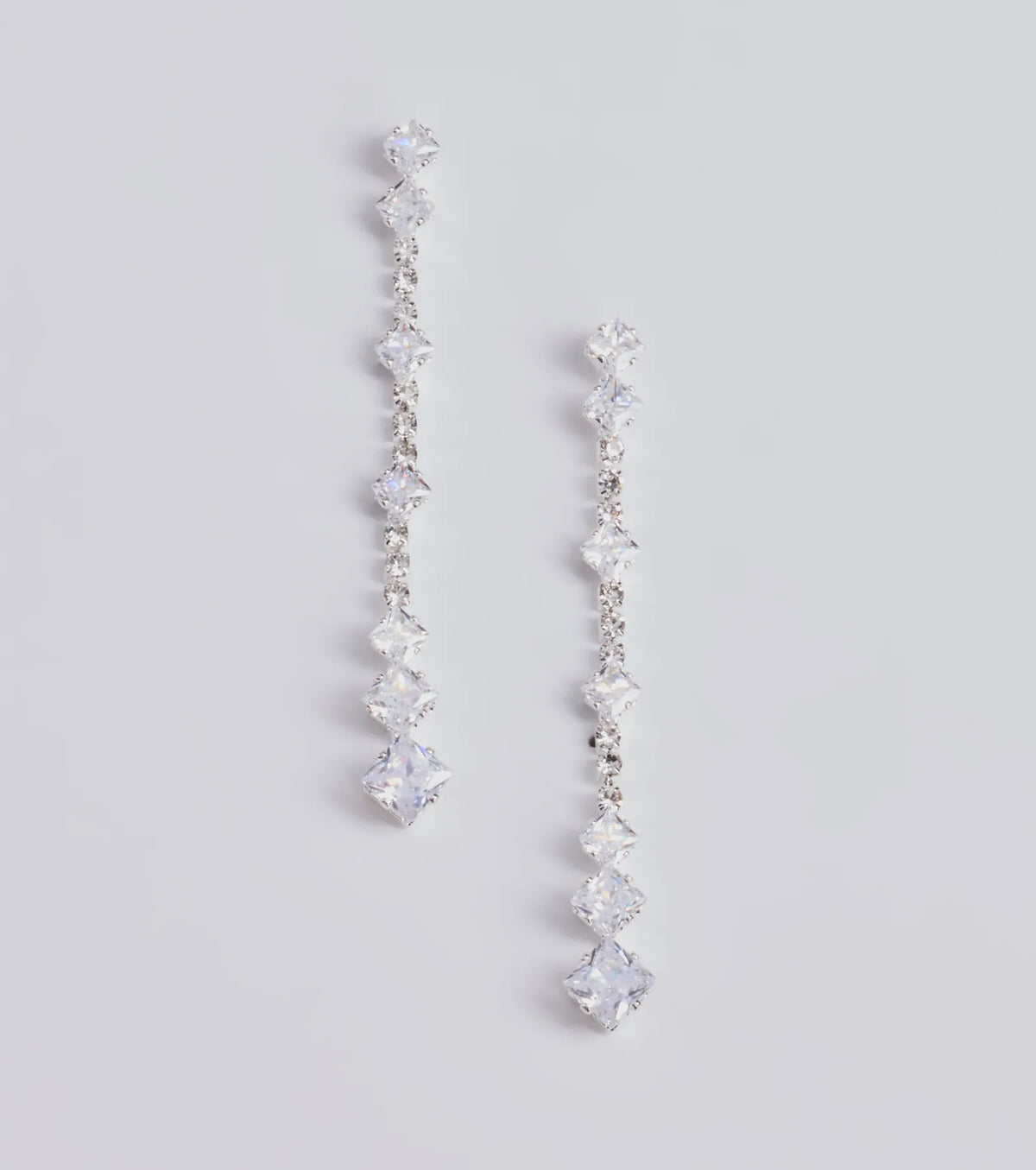 Pendientes lineales colgantes con strass brillantes Dazzling Vibes