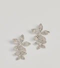 Pendientes colgantes de flores con pedrería Sweet Aura