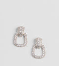Pendientes tipo aldaba Keep It Frosty con pedrería brillante