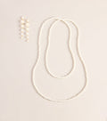 Conjunto de joyería Double Take de collar y aretes de perlas