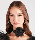 Collar gargantilla elegante con flor de roseta para un estilo sofisticado