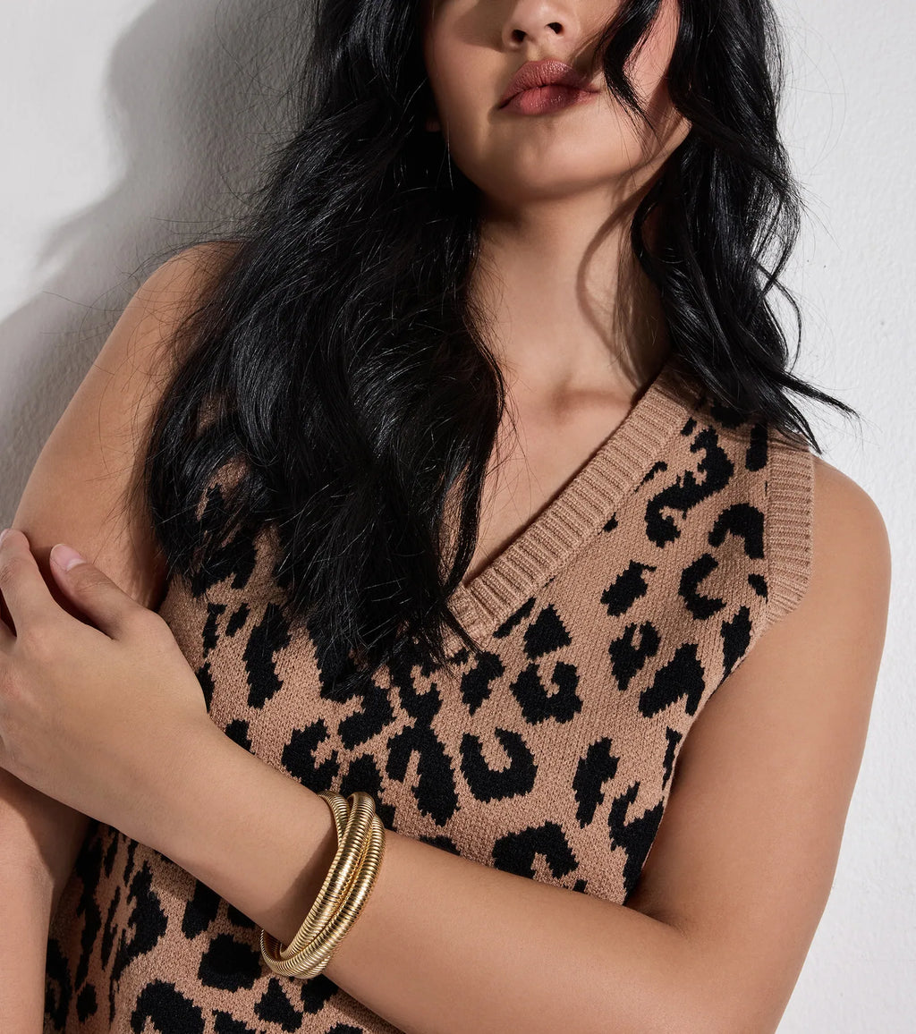 Pulsera de metal con cadena de serpiente retorcida para mujer y hombre