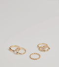 Set de 5 anillos elegantes para el día a día