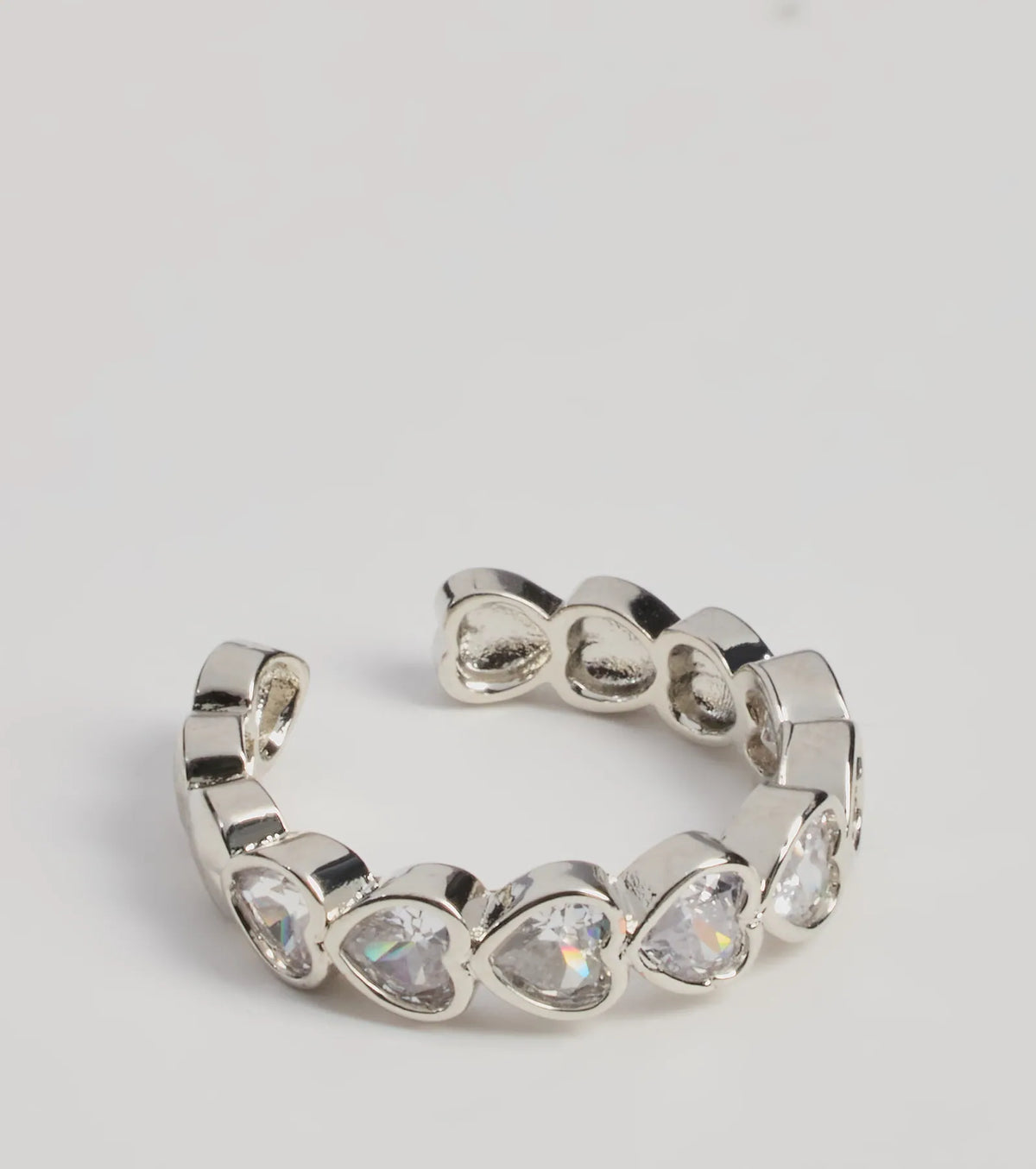 Anillo de corazón abierto con circonita cúbica brillante Enchanted Moment