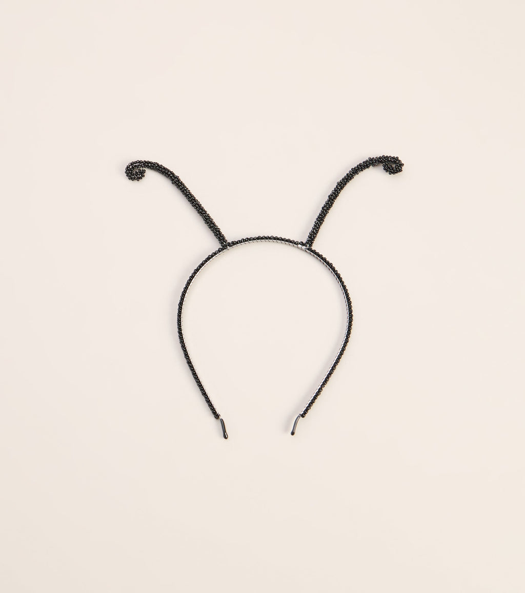 Diadema de antenas con cuentas brillantes Glam Buzz
