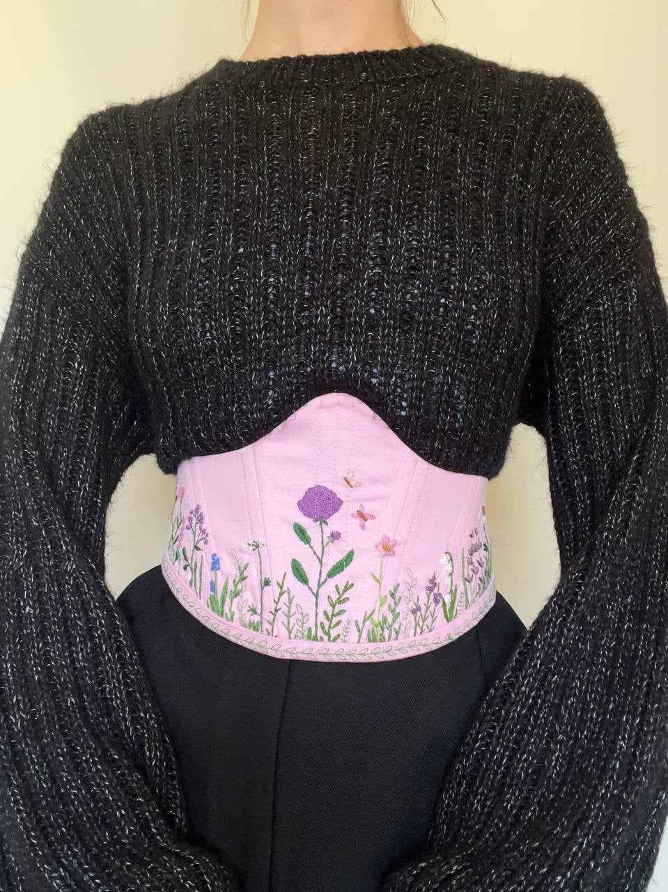 Cinturón corsé floral bordado – XS/S
