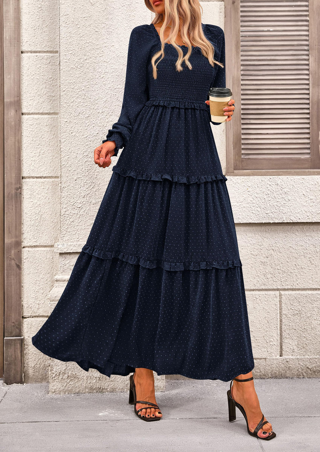 Vestido largo de plumetis