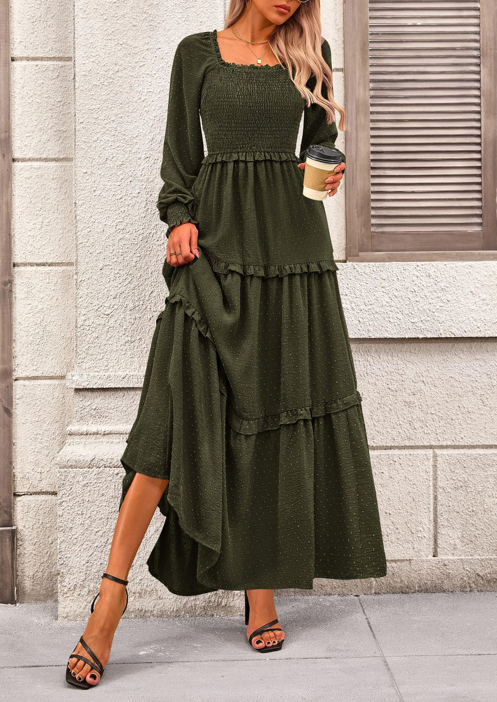 Vestido largo de plumetis
