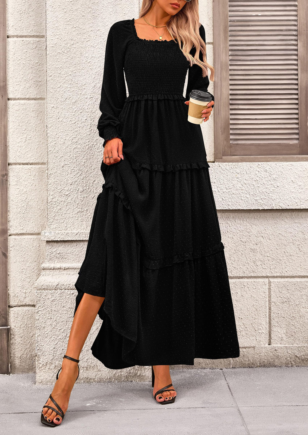 Vestido largo de plumetis