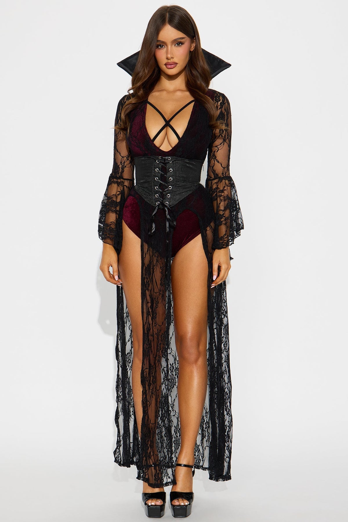 Conjunto de disfraz de 3 piezas «Quiero chupar» – Negro/Combinado