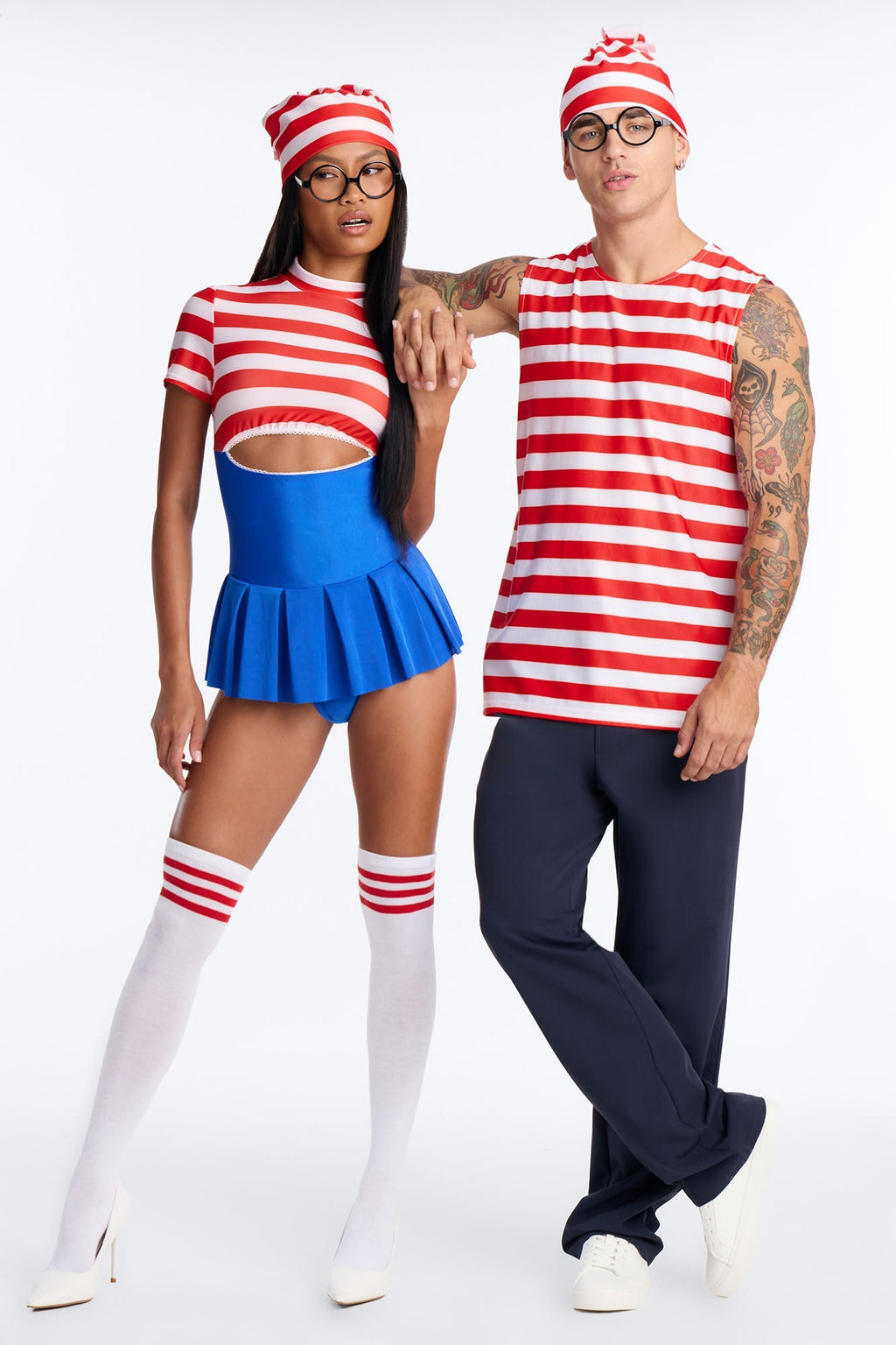 Find Me Babe – Conjunto de disfraz de 4 piezas, combinación azul