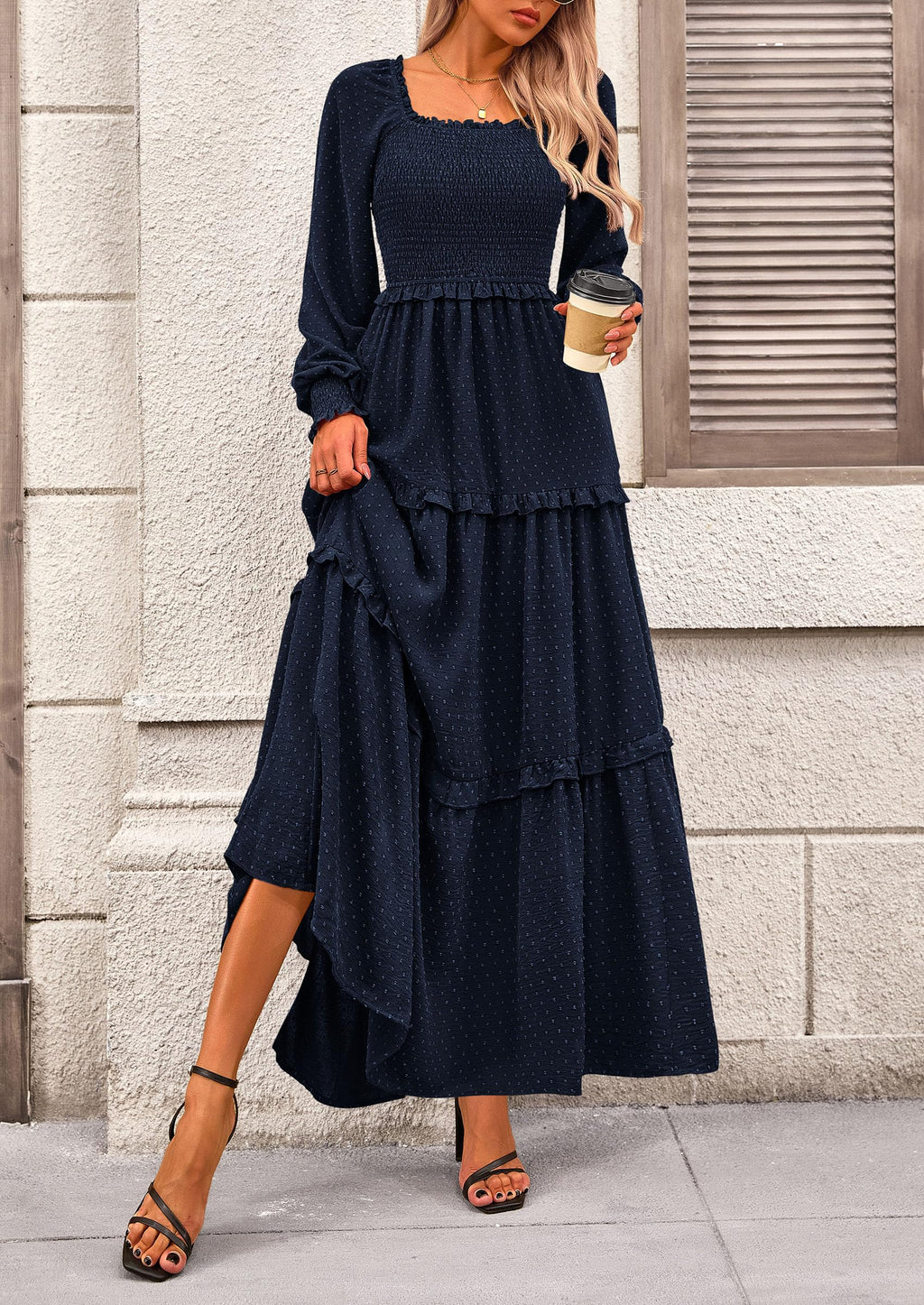 Vestido largo de plumetis