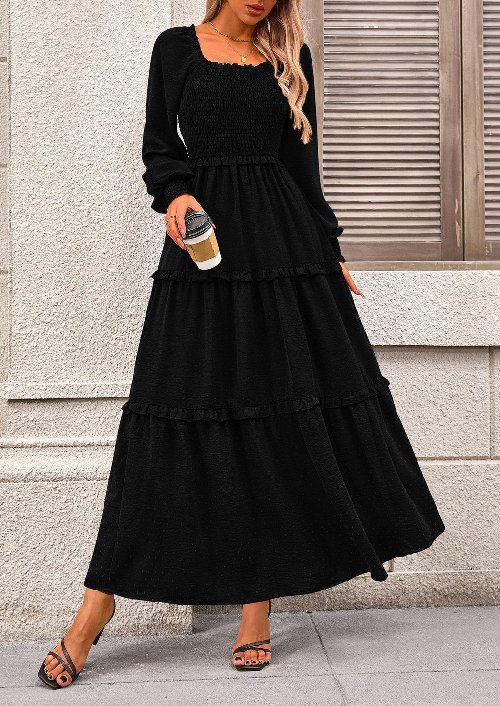 Vestido largo de plumetis