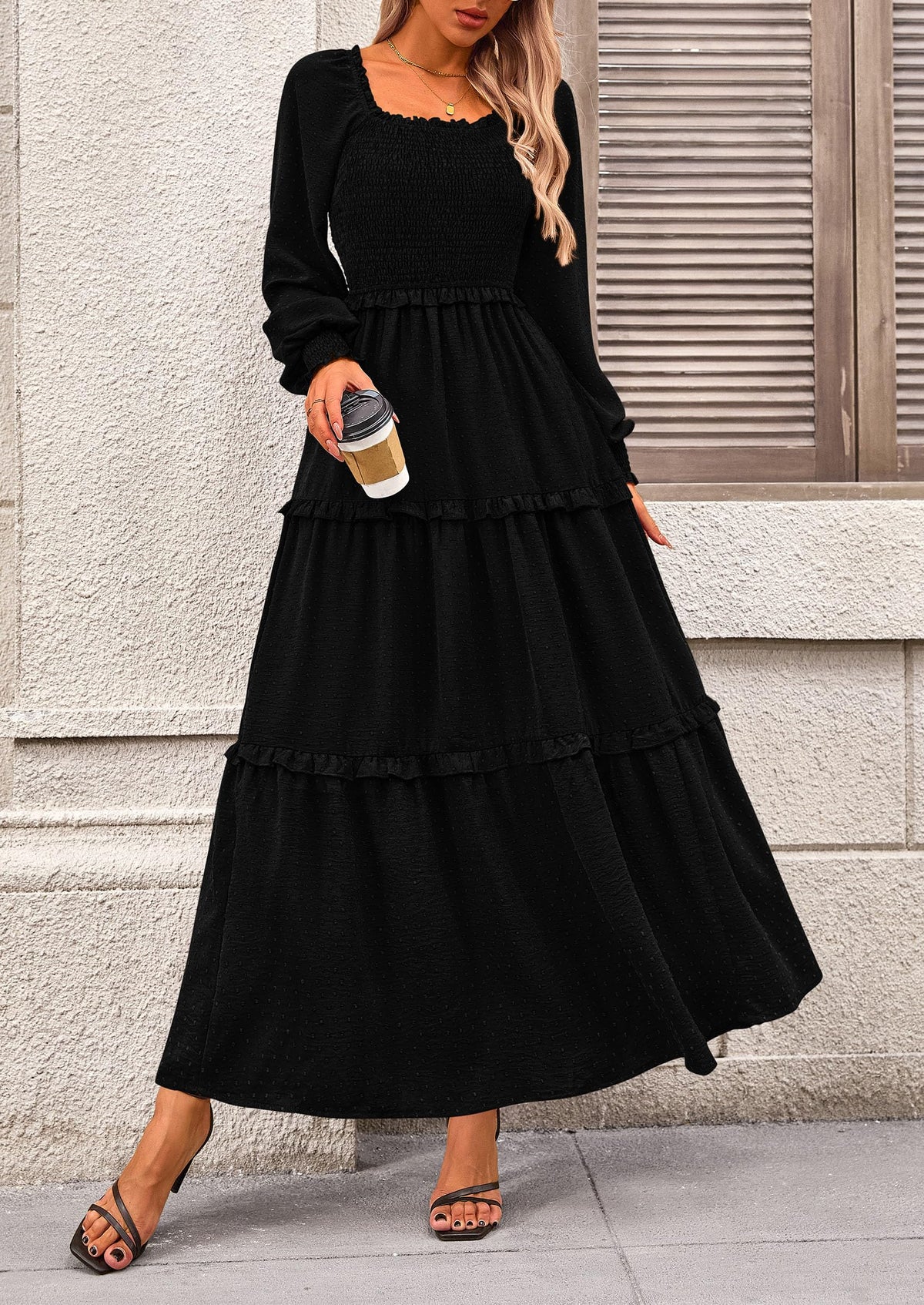 Vestido largo de plumetis