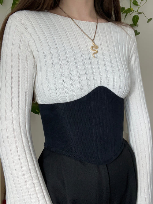 Corsé de pana negro