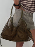 Bolso tote de malla caqui Isolda
