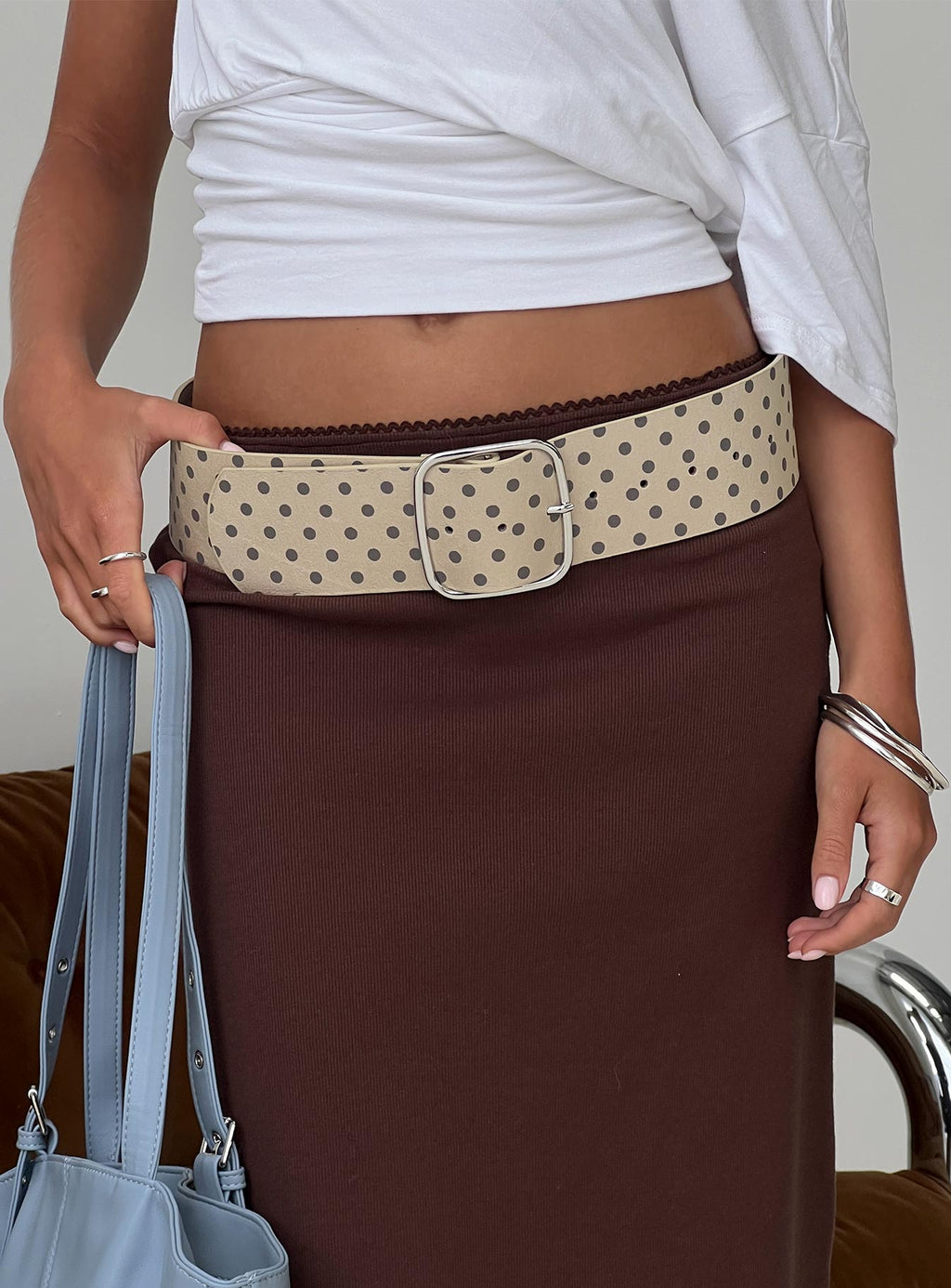 Cinturón beige de lunares Attley