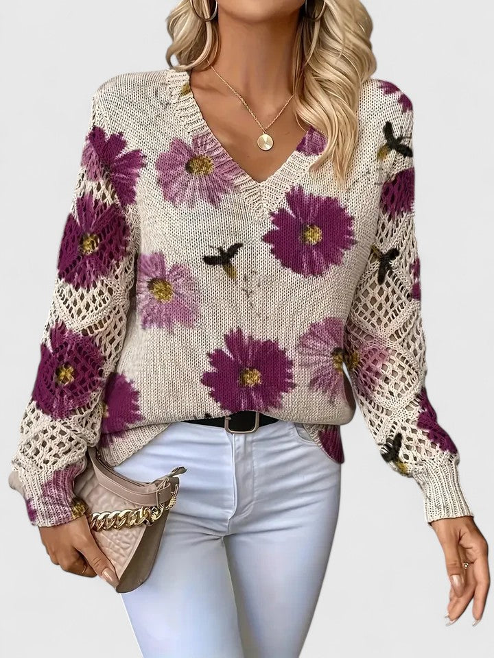 Jersey Elegante con Estampado Floral